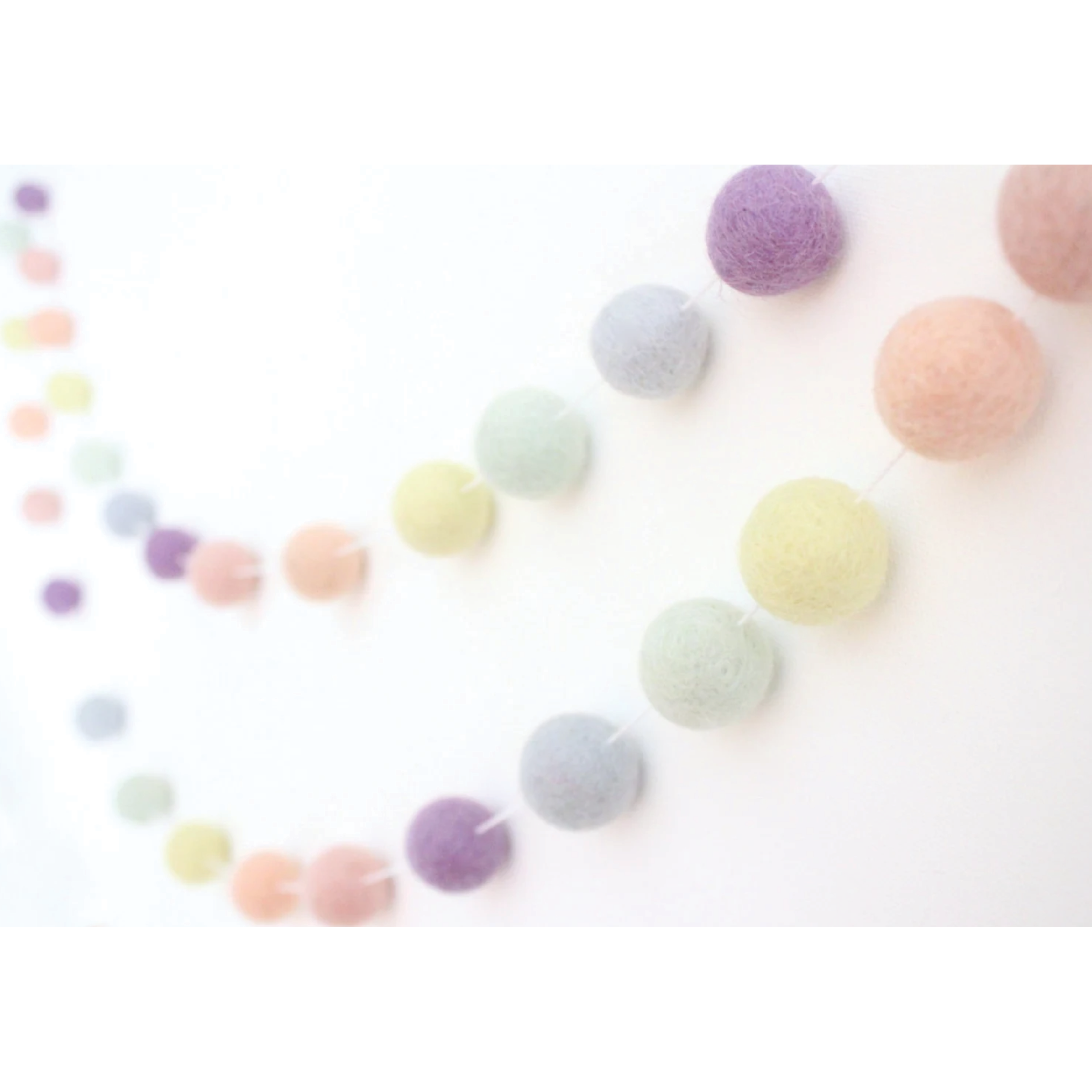 Pastel Rainbow Felt Ball Garland